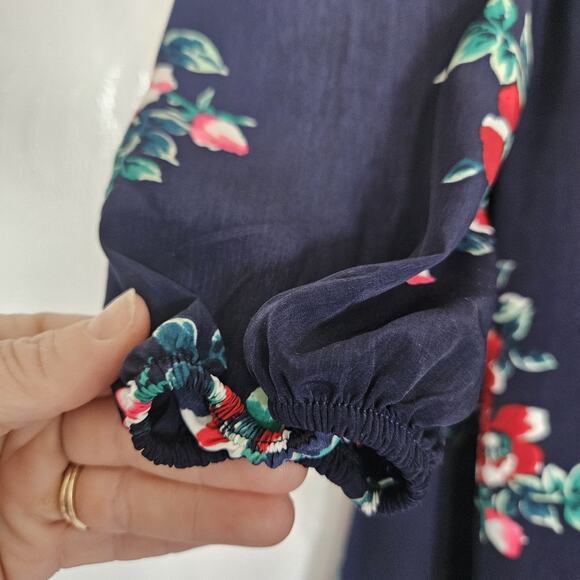 Isabel Maternity XLarge Pleated Floral Tie Back Maxi Dress Flowy Cottagecore - Picture 9 of 16